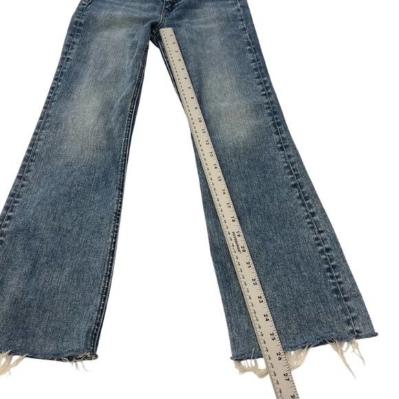 Rag & Bone Denim Jeans Nina High Rise Ankle Flare Pearl 24 Medium Wash Raw Hem - Picture 13 of 14